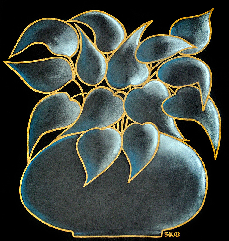 Silvia Karamfilova Art "Grey flowers in a grey vase"